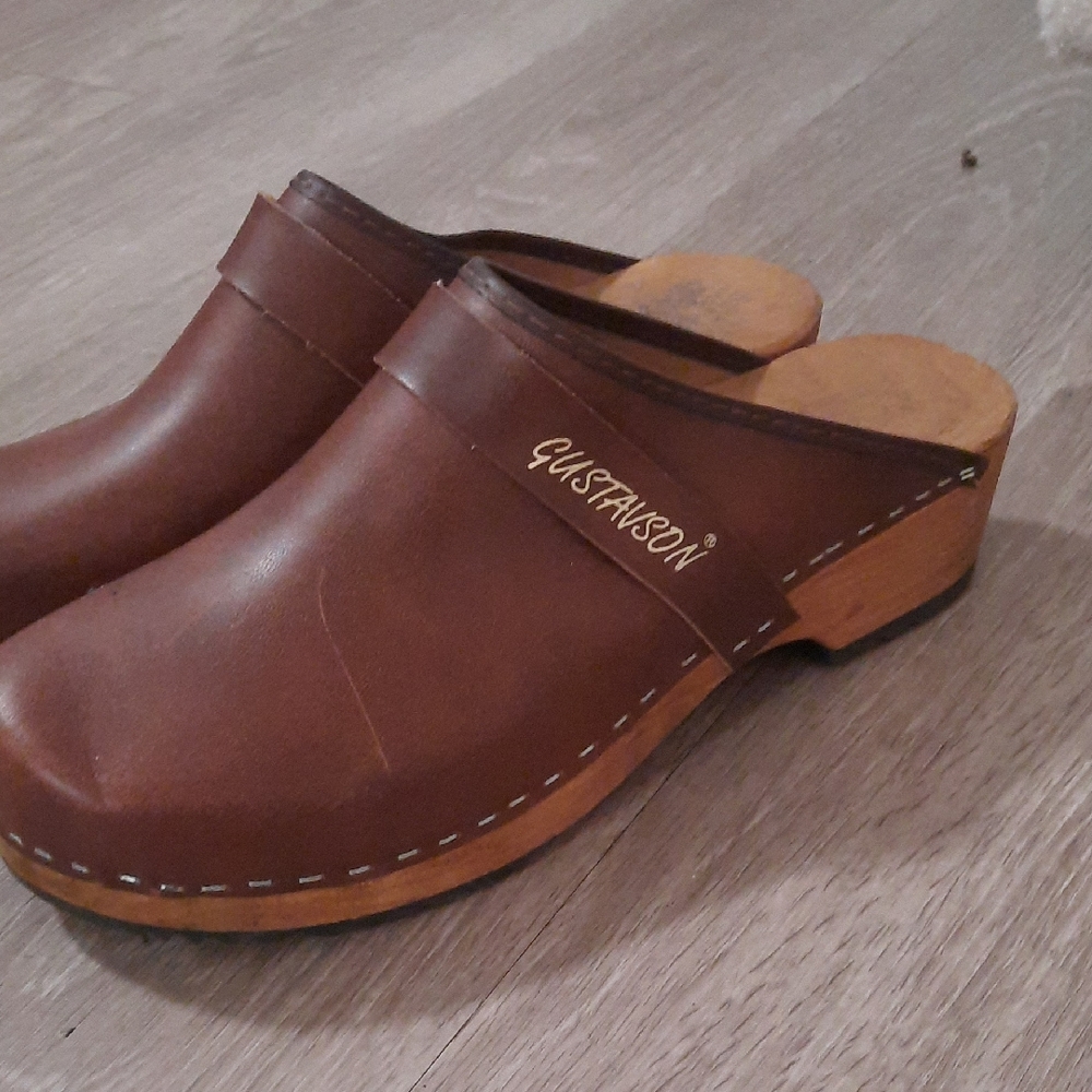 Gustafson Brown Leather Clogs